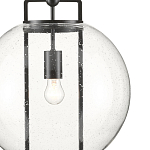 Подвесной светильник в форме шара из прозрачного стекла на линейном черном каркасе  Glass Ball with Seeds варинант исполнения - 1 | Loft Concept во Владивостоке