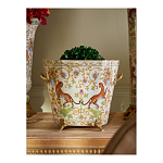 Кашпо с растительным и животным орнаментом на бронзовых ножках Turquoise Blooming Garden варинант исполнения - 4 | Loft Concept во Владивостоке