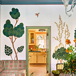 Обои с вышивкой ручной работы Mughal Trees Original colourway on linen варинант исполнения - 7 | Loft Concept во Владивостоке