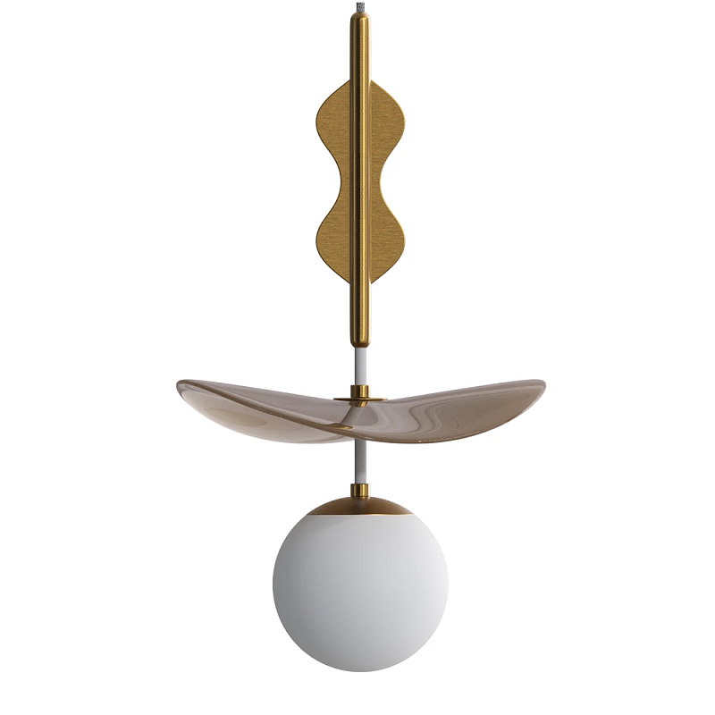 Подвес Bloomy 2 Бежевый Белый Латунь во Владивостоке | Loft Concept 
