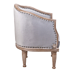 Кресло низкое с мягкой обивкой из велюра на 4-х деревянных ножках Emile Armchair grey варинант исполнения - 2 | Loft Concept во Владивостоке