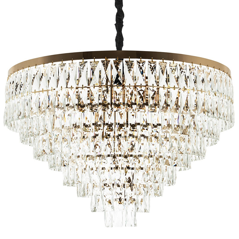 Люстра с прямоугольными хрустальными подвесками Lunet Crystal Rectangulars Chandelier 18 Золотой Прозрачное Стекло Люстра с прямоугольными хрустальными подвесками Lunet Crystal Rectangulars Chandelier 18 Золотой Прозрачное Стекло во Владивостоке | Loft Concept