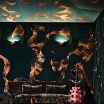 Обои с вышивкой ручной работы Plume Original colourway on velvet варинант исполнения - 2 | Loft Concept во Владивостоке