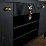 Комод-буфет Elsa Dreams Black с открытыми полками   варинант исполнения - 4 | Loft Concept во Владивостоке
