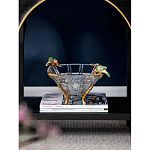 Чаша из прозрачного стекла на бронзовых ножках с фигурками попугаев Eden Garden варинант исполнения - 2 | Loft Concept во Владивостоке