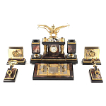 Настольный письменный набор из яшмы и долерита с декором Двуглавый орел Manager Organizer варинант исполнения - 1 | Loft Concept во Владивостоке