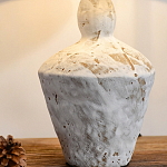 Настольная лампа с керамическим фактурным основанием и тканевым абажуром Eastern Tale варинант исполнения - 4 | Loft Concept во Владивостоке