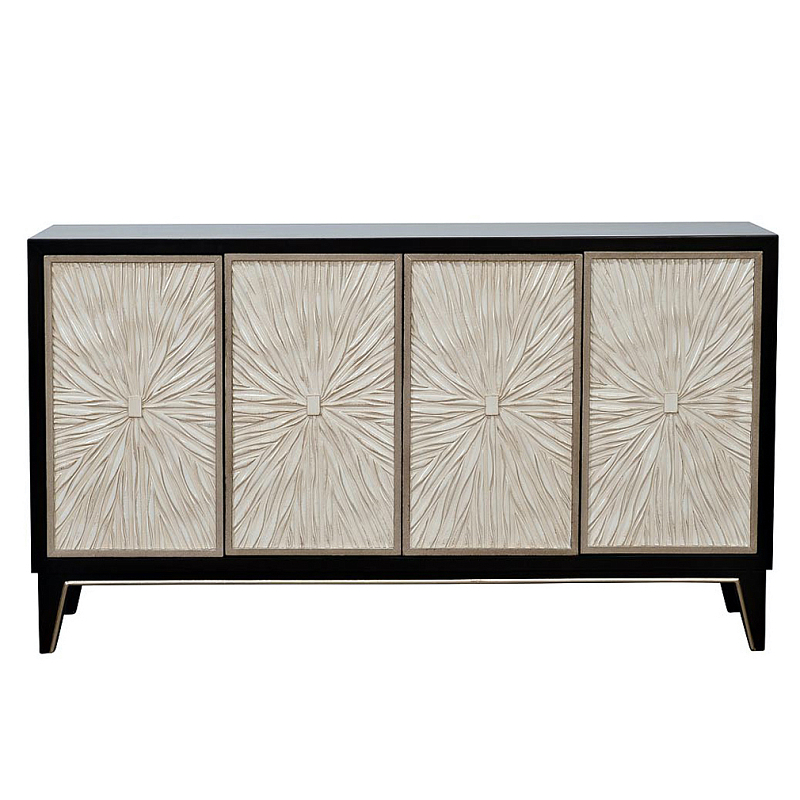 Комод в стиле Арт-деко Aster Pattern Commode Черный Бежевый Комод в стиле Арт-деко Aster Pattern Commode Черный Бежевый во Владивостоке | Loft Concept
