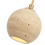 Подвесной светильник с шарообразным плафоном из травертина Shaw Marble Lighting варинант исполнения - 3 | Loft Concept во Владивостоке