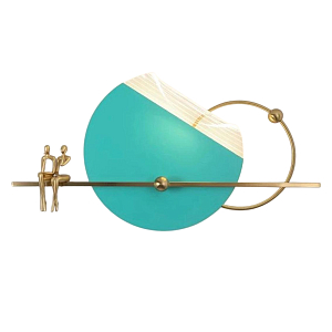 Бра светодиодное бирюзовое с золотыми элементами Turning