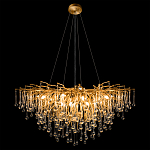 Люстра подвесная с прозрачными стеклянными подвесками в форме капель Диаметр 100 см Droplet Chandelier варинант исполнения - 3 | Loft Concept во Владивостоке