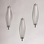 Люстра круглая каскадня с 5-ю плафонами из металлической сетки Mesh Lampshade Lighting варинант исполнения - 6 | Loft Concept во Владивостоке