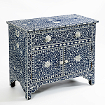 Комод инкрустация костью ORIENTAL Indian синий орнамент варинант исполнения - 3 | Loft Concept во Владивостоке