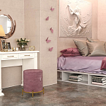 Банкетка круглая пыльно-розовый велюр на 4-х металлических ножках золотого цвета SANJAY варинант исполнения - 5 | Loft Concept во Владивостоке