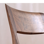 Стул деревянный с мягким сиденьем из черной натуральной кожи Moon Walnut Furniture варинант исполнения - 6 | Loft Concept во Владивостоке