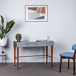 Стол письменный из массива бука с 2-мя ящиками серый Wenge Light варинант исполнения - 5 | Loft Concept во Владивостоке