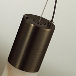 Подвесной светильник цилиндрической формы с плафоном из алебастра и металлическими торцами Темная Латунь 60 см Cryptocrystalline Stone варинант исполнения - 5 | Loft Concept во Владивостоке