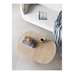 Столик кофейный кремового цвета с овальной столешницей и круглым основанием Cream Dalmen Table варинант исполнения - 5 | Loft Concept во Владивостоке