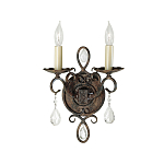 Бра с 2-мя лампами в виде свеч с подвесками и состаренным эффектом Feiss варинант исполнения - 1 | Loft Concept во Владивостоке