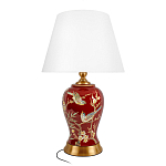 Настольная лампа бордовая с изображением птиц Slip Away варинант исполнения - 1 | Loft Concept во Владивостоке