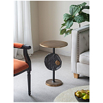 Столик приставной с абстрактным основанием и акцентом в виде золотистого диска Heavenly Space варинант исполнения - 9 | Loft Concept во Владивостоке