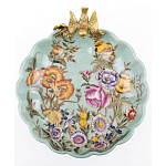 Блюдо из голубого фарфора с бронзовой птичкой Blue Garden варинант исполнения - 2 | Loft Concept во Владивостоке