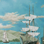 Обои ручная роспись Nantucket Crossing Brandt colourway on scenic paper варинант исполнения - 4 | Loft Concept во Владивостоке