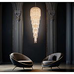 Люстра многоярусная каскадная с хрустальными подвесками Roul Crystal Light варинант исполнения - 8 | Loft Concept во Владивостоке