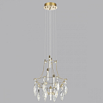Люстра подвесная из металла с хрустальными подвесками прозрачного цвета Quasar 41 варинант исполнения - 6 | Loft Concept во Владивостоке