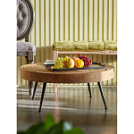 Журнальный столик с круглой фактурной столешницей из натурального дерева Vortex варинант исполнения - 4 | Loft Concept во Владивостоке