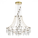 Люстра подвесная из металла с хрустальными прозрачными подвесками Quasar 81 варинант исполнения - 2 | Loft Concept во Владивостоке