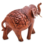 Статуэтка из дерева суар в виде слона в традиционном облачении Elephant in blanket варинант исполнения - 2 | Loft Concept во Владивостоке