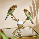 Подсвечник с двумя попугаями из фарфора на бронзовой ветке Eden Garden варинант исполнения - 1 | Loft Concept во Владивостоке