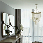 Зеркало в ассиметричной раме золотистого цвета Chaotic варинант исполнения - 4 | Loft Concept во Владивостоке