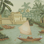 Обои ручная роспись River Scenes of Bengal Verdoyant варинант исполнения - 3 | Loft Concept во Владивостоке