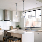 Подвесной светильник с прозрачным рельефным стеклянным плафоном в форме конуса Feiss варинант исполнения - 9 | Loft Concept во Владивостоке