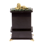 Часы настольные с декором в виде льва из натурального камня Нефрит Lion Stone Clock варинант исполнения - 4 | Loft Concept во Владивостоке