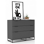 Комод цвета графит с 3-мя ящиками Strict Lines  варинант исполнения - 2 | Loft Concept во Владивостоке