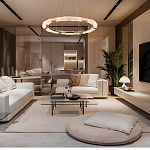 Люстра в форме кольца с золотым декором Warm Heavenly Light варинант исполнения - 7 | Loft Concept во Владивостоке