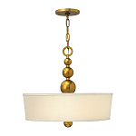 Люстра подвесная с белым тканевым цилиндрическим абажуром и декоративными шарами Hinkley варинант исполнения - 8 | Loft Concept во Владивостоке