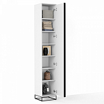 Шкаф-пенал белый с зеркальной дверцей Strict Lines варинант исполнения - 3 | Loft Concept во Владивостоке