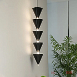 Подвесной светильник светодиодный в виде ряда черных металлических конусов  Herringbone варинант исполнения - 3 | Loft Concept во Владивостоке