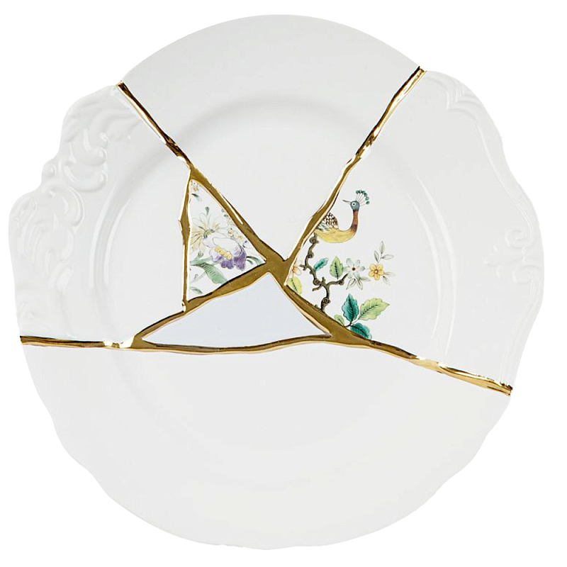 Тарелка Seletti Kintsugi Белый Золотой Тарелка Seletti Kintsugi Белый Золотой во Владивостоке | Loft Concept