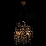 Подвесная люстра в виде ветвей деревьев золотого цвета с прозрачными подвесками-каплями 8 и 14 ламп Droplet Chandelier варинант исполнения - 5 | Loft Concept во Владивостоке