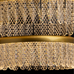 Люстра двухъярусная с золотого цвета и прозрачными подвесками Pettico варинант исполнения - 7 | Loft Concept во Владивостоке