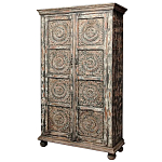 Индийский шкаф с орнаментом резьба из дерева Indian Antique Furniture  варинант исполнения - 6 | Loft Concept во Владивостоке