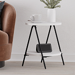 Стол приставной с 2-мя круглыми белыми столешницами ESSEL SIDE TABLE WHITE варинант исполнения - 6 | Loft Concept во Владивостоке