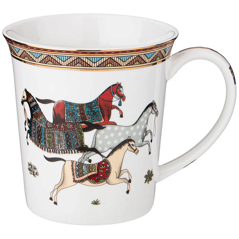 Кружка из фарфора с изображением лошадей 400 мл Porcelain Horse Set Белый Мульти Кружка из фарфора с изображением лошадей 400 мл Porcelain Horse Set Белый Мульти во Владивостоке | Loft Concept