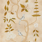 Обои ручная роспись Gustavian Tree of Life Special Colourway on Edo custom white painted silk варинант исполнения - 2 | Loft Concept во Владивостоке