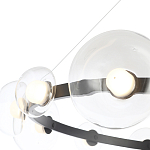 Люстра подвесная круглая с 12-ю прозрачными куполообразными плафонами и черным металлическим основанием Flos Wireline Lighting варинант исполнения - 4 | Loft Concept во Владивостоке